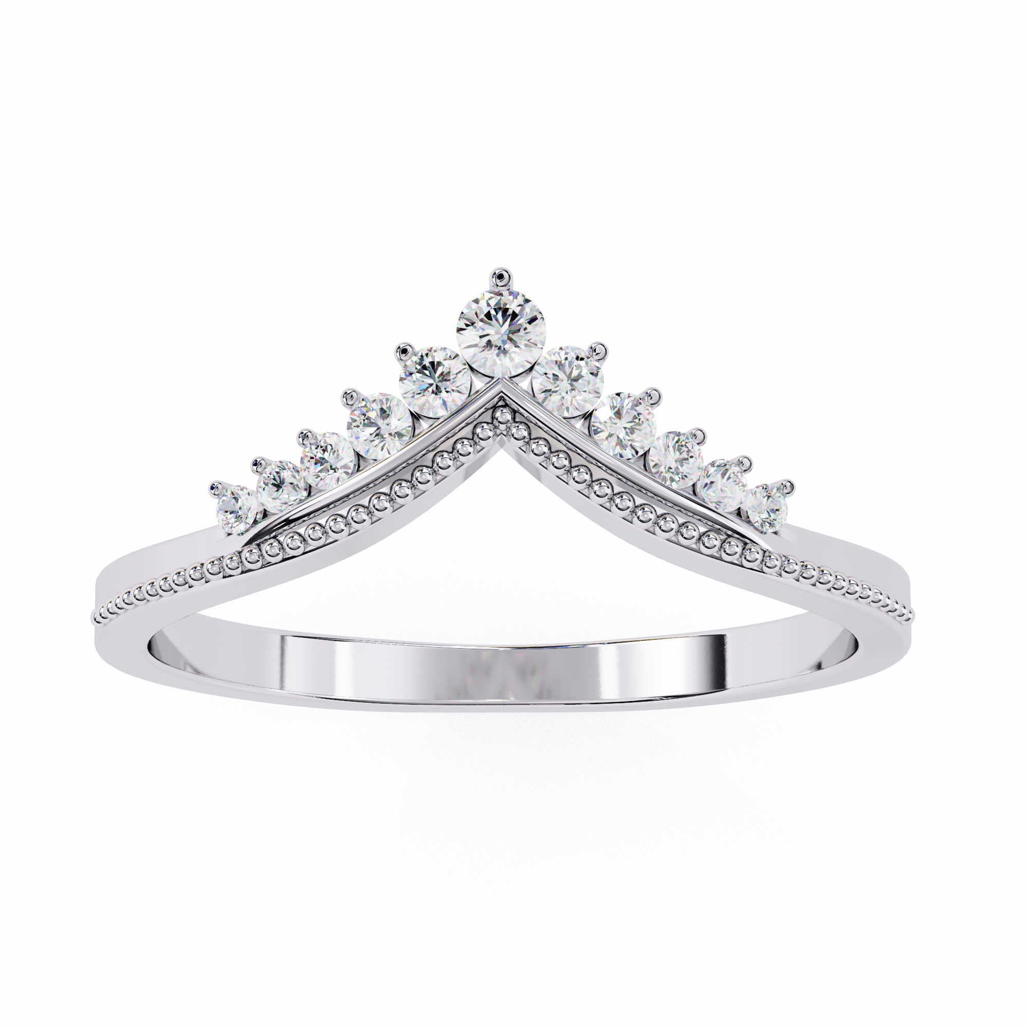 Solitairekart 0.15ct Natural Diamond Regal Tiara Band-HI Color, VS-SI Clarity